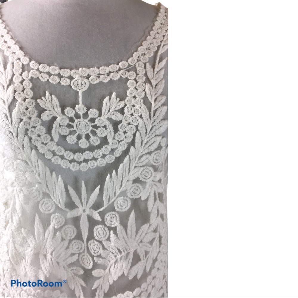 Lace Embroidered White Tunic Size S - Picture 4 of 4